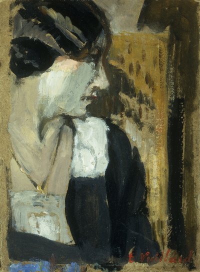 Profil kobiety; Profil kobiety, autorstwa Edouard Vuillard