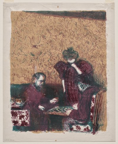 Gra w warcaby autorstwa Edouard Vuillard