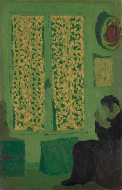 Zielone wnętrze, 1891 (olej na tekturze, oprawa na kołyskę) autorstwa Edouard Vuillard
