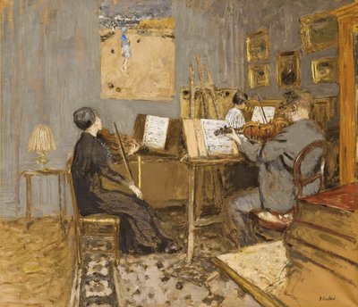 Koncert poranny, Place Ventimiglia; Koncert poranny, plac Ventimiglia, 1937-1938 autorstwa Edouard Vuillard
