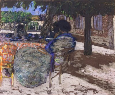 Pod drzewami czerwonego pawilonu, 1905-07 (olej na płótnie) autorstwa Edouard Vuillard