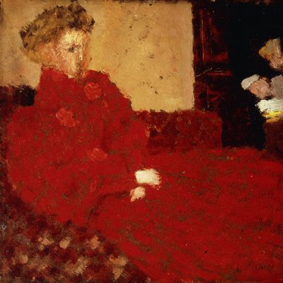 Kobieta w Czerwieni, Siedzi; Siedząca kobieta w czerwieni, ok. 1892 r. autorstwa Edouard Vuillard
