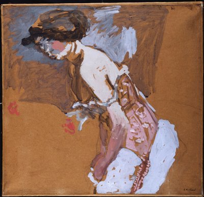 Kobieta w czerwonym gorsecie autorstwa Edouard Vuillard