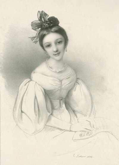 Portret Klary Wieck-Schumann 1819-1896, 1832. autorstwa Eduard Clemens Fechner
