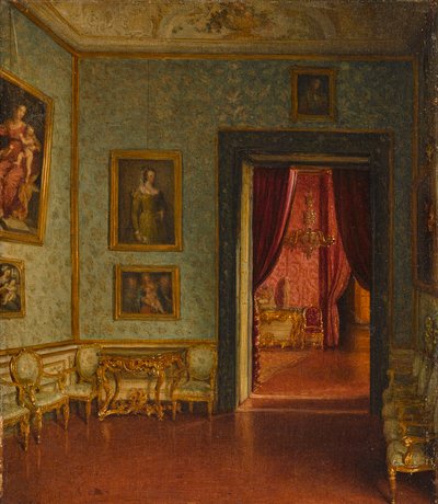 Pałac Colonna. Widok na salę tronową. autorstwa Eduard Heuss
