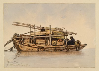 Łódź z Hongkongu autorstwa Eduard Hildebrandt