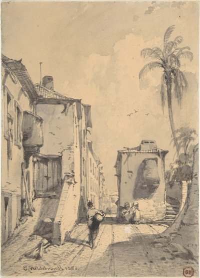 Orientalna scena uliczna autorstwa Eduard Hildebrandt