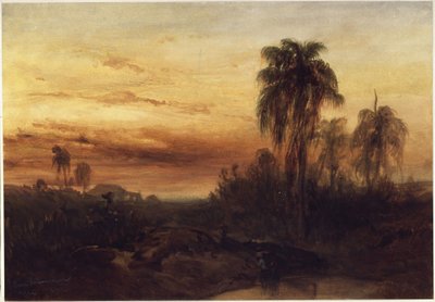 Rio de Janeiro o zachodzie słońca autorstwa Eduard Hildebrandt