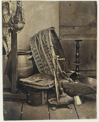 Martwa natura z zapasami szpad, koszyków i kuchenek autorstwa Eduard Isaac Asser