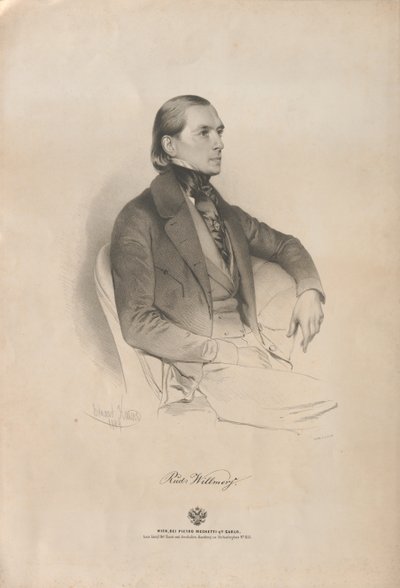 Portret pianisty i kompozytora Rudolfa Heinricha Willmersa 1821-1878, 1849. autorstwa Eduard Kaiser