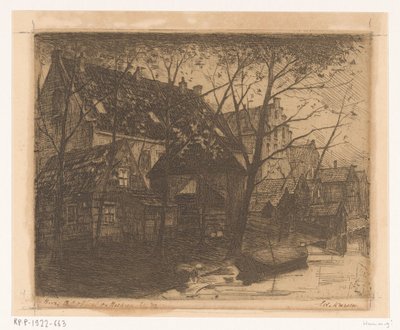 Tyły domów wzdłuż wody autorstwa Eduard Karsen (signed by artist)
