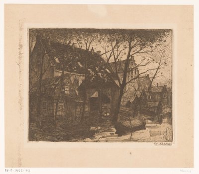 Tyły domów wzdłuż wody autorstwa Eduard Karsen (signed by artist)