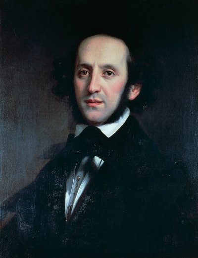 Portret kompozytora i dyrygenta Felixa Mendelssohna (Hamburg autorstwa Eduard Magnus