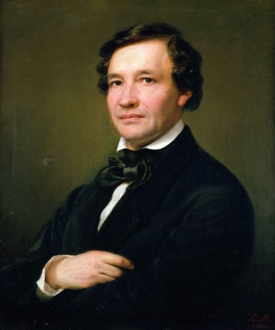 Portret pianisty i kompozytora Wilhelma Tauberta 1811-1891, 1862. autorstwa Eduard Magnus