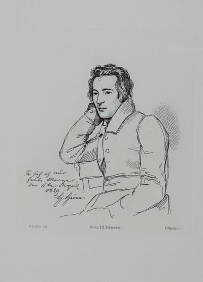 Portret poety Heinricha Heinego 1797-1856 Według Franza Kuglera z 1829, 1854 autorstwa Eduard Mandel