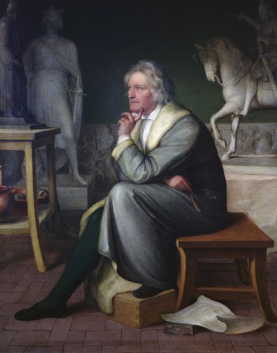 Bertel Thorvaldsen w swojej pracowni w Rzymie, 1834 autorstwa Eduard von Heuss