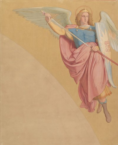 Archanioł rysujący miecz, 1825-86. autorstwa Eduard von Steinle