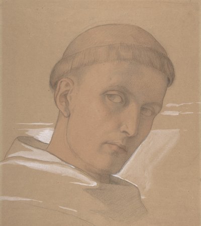 Gabinet Głowy św. Augustyna do obrazu Madonny z Dzieciątkiem..., 1846 r. autorstwa Eduard von Steinle
