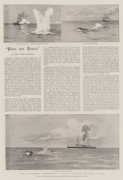 HMS Crescent dowodzony przez JKW księcia Yorku na morzu autorstwa Eduardo de Martino