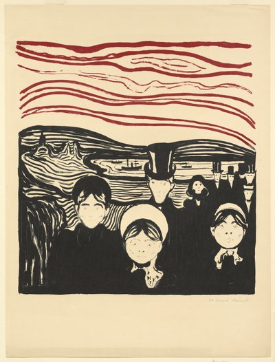 Niepokój, 1896 autorstwa Edvard Munch