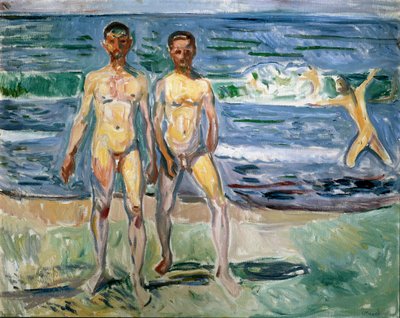 Kąpiący się Obraz Edvarda Muncha (1863-1944) 1940-1942 Nd. 149,5x120 cm Wiedeń, Kunsthistorisches Museum, Nue Gallery in der Stallburg autorstwa Edvard Munch
