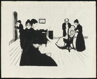 Śmierć w schowku autorstwa Edvard Munch