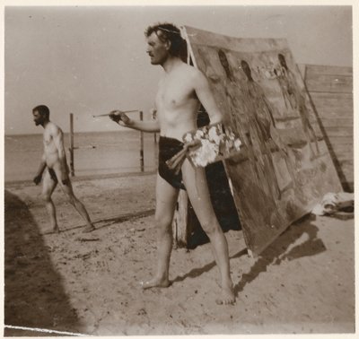 Edvard Munch na plaży w Warnemünde autorstwa Edvard Munch