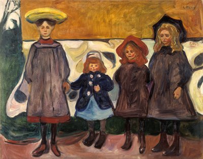 Cztery dziewczyny w Åsgårdstrand autorstwa Edvard Munch