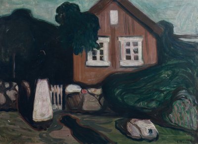Dom w świetle księżyca autorstwa Edvard Munch