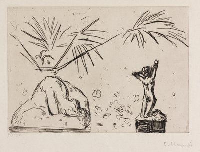Wnętrze z rzeźbami autorstwa Edvard Munch