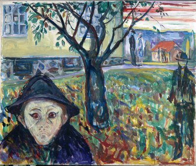 Zazdrość w ogrodzie - Edvard Munch (1863-1944). olej na płótnie autorstwa Edvard Munch