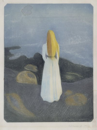Młoda kobieta na plaży (Samotna) autorstwa Edvard Munch
