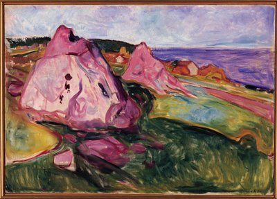 Krajobraz, fioletowe skały autorstwa Edvard Munch