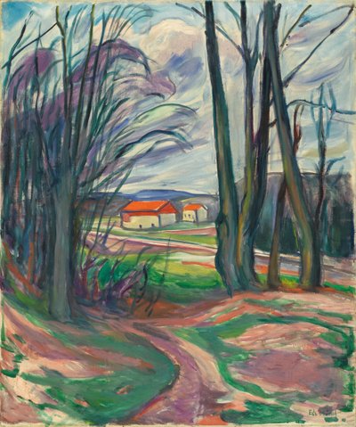 Krajobraz w Skoyen, lata 20. autorstwa Edvard Munch