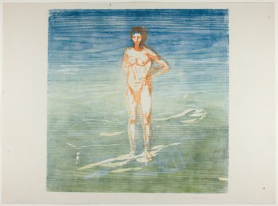 Mężczyzna w kąpieli autorstwa Edvard Munch
