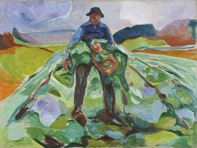 Człowiek na polu kapusty autorstwa Edvard Munch