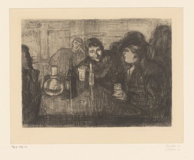 Mężczyźni przy stole w kawiarni Kristiana (Oslo) bohemy I (oryginalny tytuł) autorstwa Edvard Munch