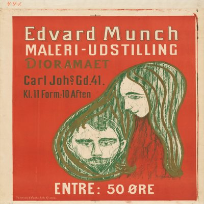 Männerkopf im Frauenhaar autorstwa Edvard Munch