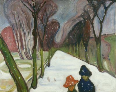 Nowy śnieg w Alei autorstwa Edvard Munch