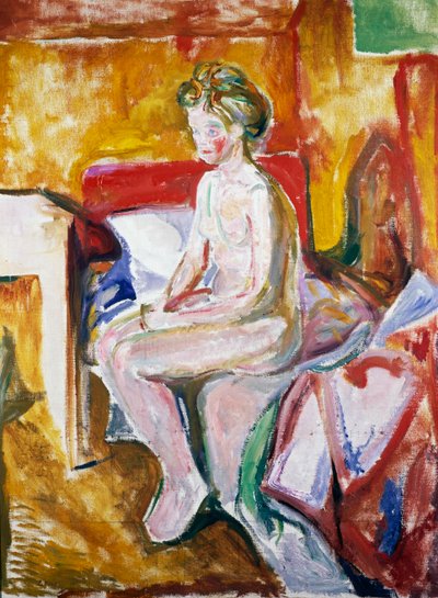 Nagość na brzegu łóżka autorstwa Edvard Munch