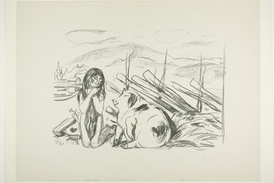 Omega i świnia autorstwa Edvard Munch