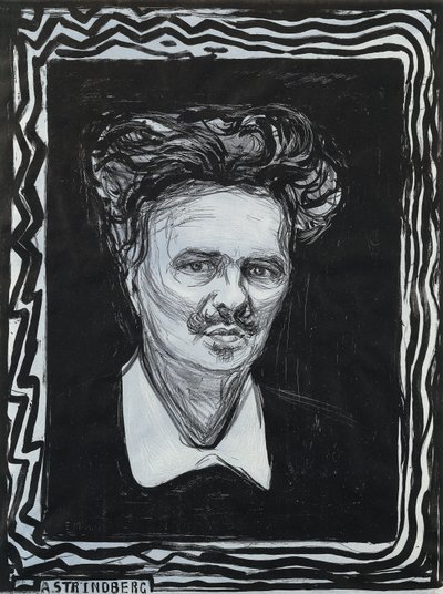 Portret Strindberga; Portrat Strindberg autorstwa Edvard Munch