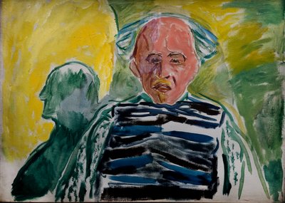 Autoportret w pasiastym swetrze autorstwa Edvard Munch