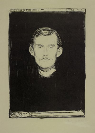 Autoportret, 1895 autorstwa Edvard Munch