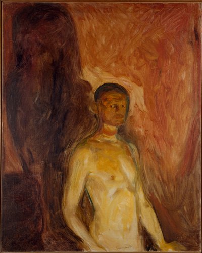 Autoportret w piekle Malarstwo Edvarda Muncha (1863-1944) 1895 ok. Słońce. 81,5x65,5 cm Oslo, Miejskie Zbiory Sztuki Munch Museum (Musee Munch) autorstwa Edvard Munch