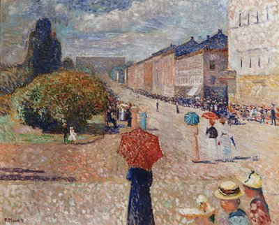 Dzień Wiosny na Karl Johan Street autorstwa Edvard Munch