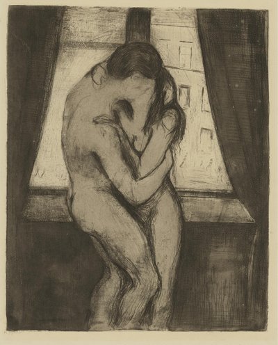 Pocałunek, 1895 autorstwa Edvard Munch