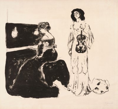 Koncert skrzypcowy (Eva Mudocci i Bella Edvards) autorstwa Edvard Munch