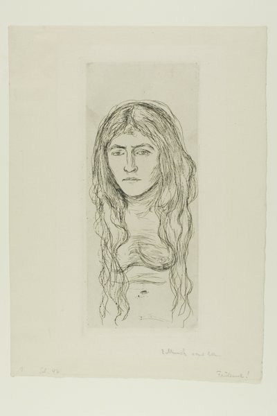 Kobieta z długimi włosami autorstwa Edvard Munch