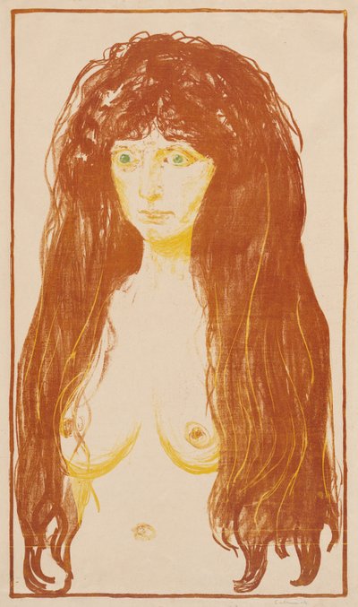 Kobieta o rudych włosach i zielonych oczach (Grzech) autorstwa Edvard Munch